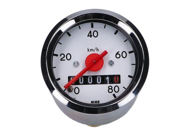 Tacho 48mm weiß 80 km/h